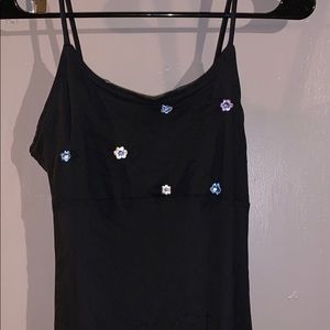 Black embroidered UpFront dress